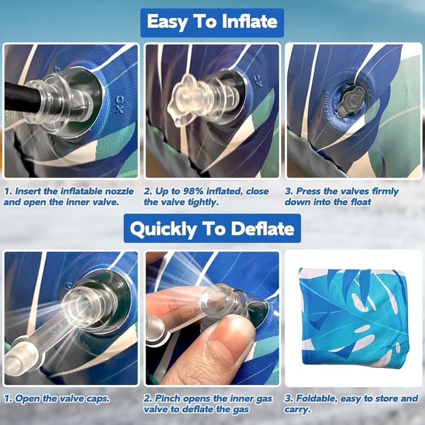 Pool Floats, 3 Pack Inflatable Pool Float Chairs with Cupholders & Handles, Pool Floats Adult & Kids Perfect for Pool Lake & Rivers, Pool Toys Party, Relaxing Inflatable Chair for Swimming Pool