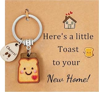 Next Chapter, New Home, Engagement, New Job, PBJ, 18 21 Birth, Loaf You, Thank You, Graduation Gifts, Couple, Friend, Retired PEALICIOUS Toast Keychain for Girls New Beginnings Congratulations Gifts B0FNQY48F8