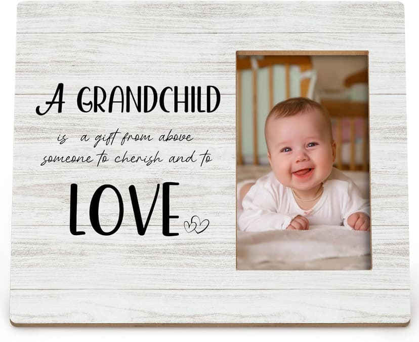 Grandparents Day Gifts, Grandparents Picture Frames, First Time Grandparent Grandma Grandpa Gifts, Grandkids Photo Frame, Grandpa Grandma Grandchildren Wood Picture Photo Frame for 4x6 Photo