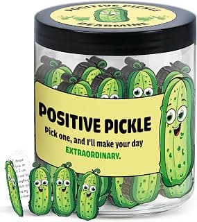 60 Positive Pickle Cards Jar, Stocking Stuffers, Xmas Christmas White Elephant Gifts for Teenage, Women, Adults, Mom, Teachers, Sisters, Friends, Teen Girl Gifts Trendy Stuff