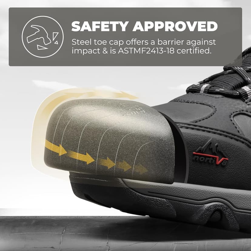 NORTIV 8 Waterproof Steel Toe Boots for Men Slip Resistant Safety Industrial Boots Paladin-Steel