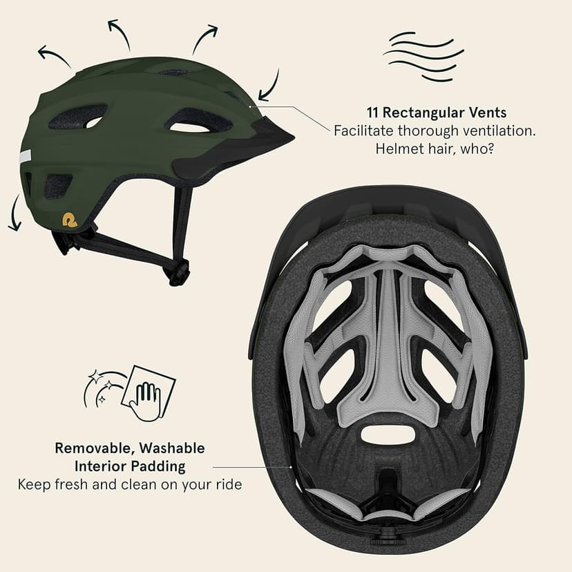 Retrospec Lennon Adult Bike Helmet with LED Safety Light Adjustable Dial & Removable Visor - Adjustable Bicycle Cycling Helmet for Men & Women