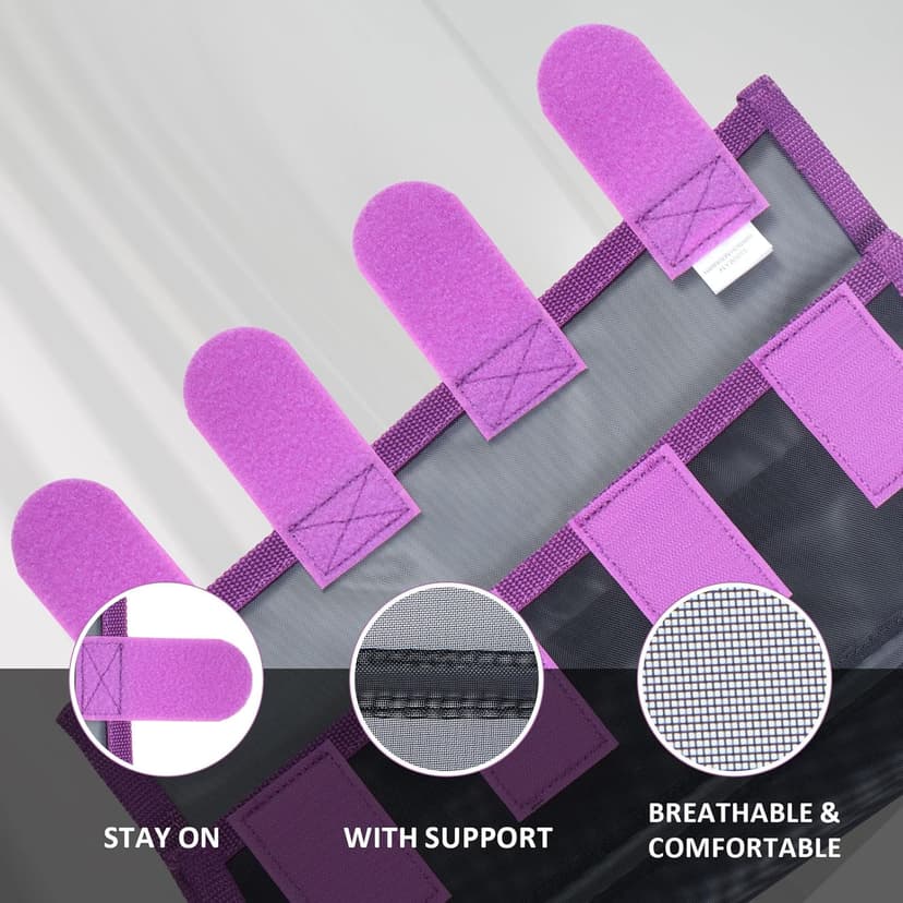 Harrison Howard Loose-Fitting Horse Fly Leggings Breathable, Tear-Resistant Fine Mesh Leg Guards Stay-on Comfortable Fly Boots (Set of 4)