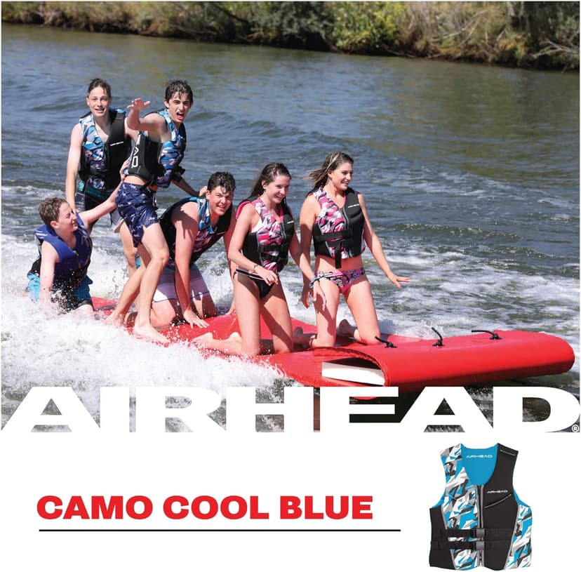 Airhead CAMO Cool Kwik-Dry Neolite Flex Life Jacket for Adults - USCG Approved Life Vest for Women & Men, Lightweight Flexible Watersports Vest for Boating, Wakeboarding, Kayaking & Jet Skiing