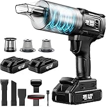 Handheld Vacuum Cleaner Cordless- 35000PA Strong Suction for Car & Home, Car Vacuum Portable Rechargeable Lightweight for Pet Hair with HEPA Filter, Quick Clean in Office/Desk/Couch (Black)