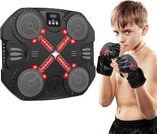 Music Boxing Machine Sport Toys for Kids and Adults,Wall Mounted Bluetooth Smart Punching Target,Training Pad Toy with Boxing Glove,Ideas Toys for Boys Girls Kids 3 4 5 6 7 8 9 10 11 12+ Years Old
