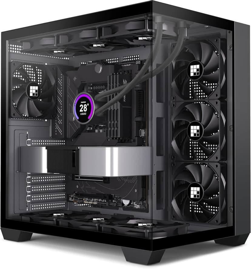 FOIFKIN F300 (2025) PC Case - Pre-Installed 4 No RGB Fan, ATX Mid-Tower Gaming PC Case, 270° Panoramic Glass with Type-C, FOIFKIN (Black)