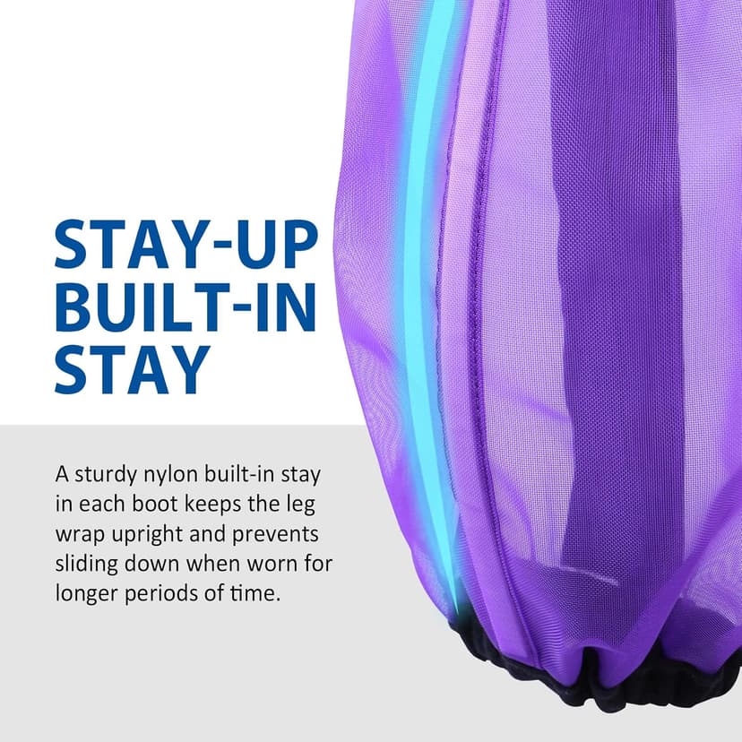 CareMaster Universal Size Horse Leggings Fine Mesh Horse Fly Boots Greatly Reduce Stomping Breathable Horse Boots Leg Wraps (Set of 4) Purple