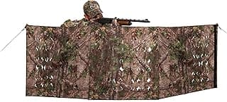 Ameristep 4-Spur Ground 3D Leafy Die-Cut Camo Ultra-Compact Easy-Setup Three-Panel Low-Noise Run-and-Gun 2-Person Hunting Blind