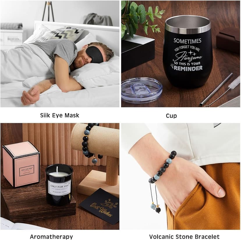 Nuogo 15 Pcs Birthday Gifts for Men Beard Care Set for Him Christmas Gifts Basket Ideas Kit for Men Tumbler Bath Robe for Dad Husband Boyfriend Box Christmas Gifts Baskets