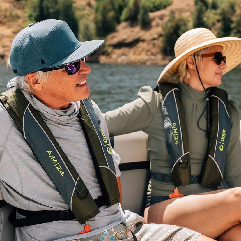 Onyx A/M-24 Automatic/Manual Inflatable Life Jacket, U.S. Coast Guard Approved, Low Profile, Compact Design, Manual Convertible Inflation Option