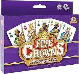 Five Crowns – Card Game for Kids and Adults, Travel and Family Game Night Favorite, The Game isn’t Over Until the Kings Go Wild, 5 Suited Rummy Style Card Game, 1-7 Players, Ages 8+