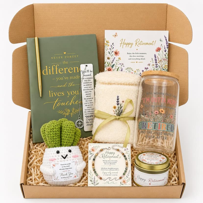 Funny Retired Gift Basket for Coworker Boss Teacher Nurse Mom Grandma Friend, Farewell Leaving Gift LUICONMO Retirement Gifts for Woman 2026, Happy Retirement Gifts for Women B0H4LGJG54
