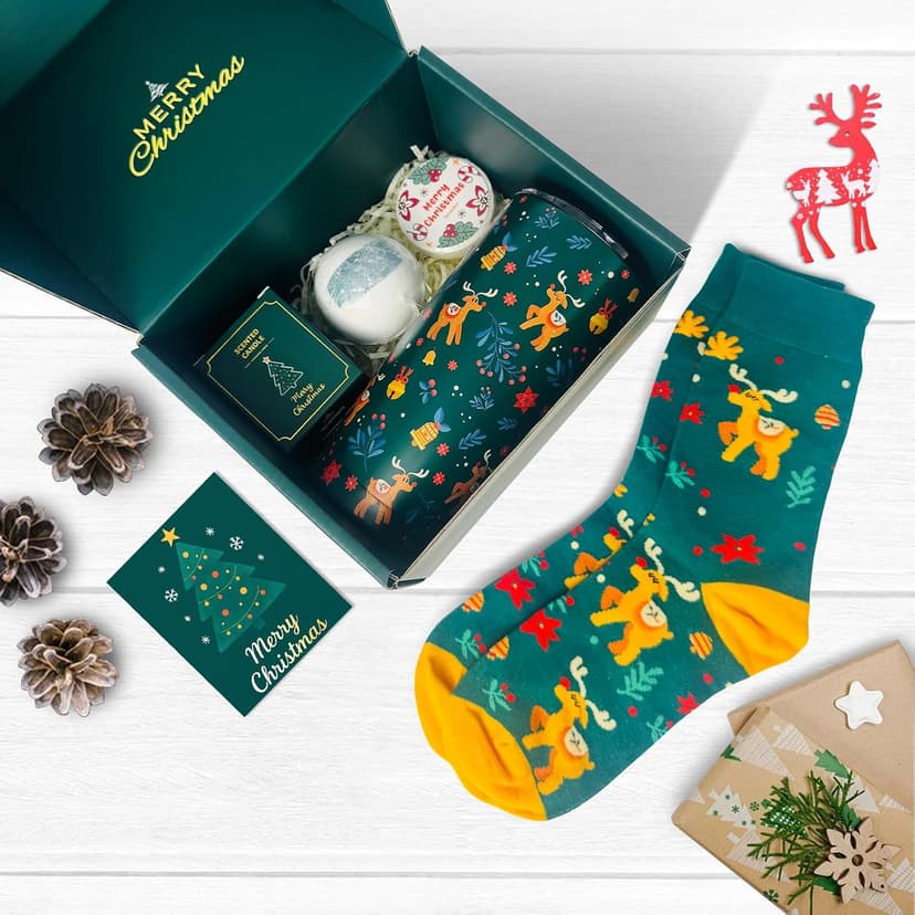 Unique Christmas Gift Basket, Xmas Gift Set for Mom Coworkers Teacher Sister Wife Best Friend White Elephant W Tumbler MHSMHL Christmas Gift for Women 2026 Secret Santa Gifts for Women B0FR4NPVT1