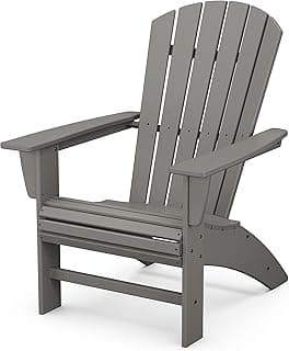 Polywood Nautical Curveback Adirondack Chair, HDPE Outdoor Patio Furniture for Deck, Pool, Garden, Made in USA