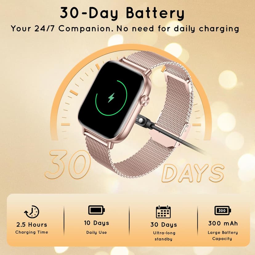 HXQHSTBG HXQHSTBG Smart Watch for Women (Answer/Make Calls) 1.83" HD Health Tracker Smartwatch with 3 Bands/Heart Sleep Rate, 120+ Sports Modes IP68 Waterproof Compatible Android iPhone Phones, Rose Gold