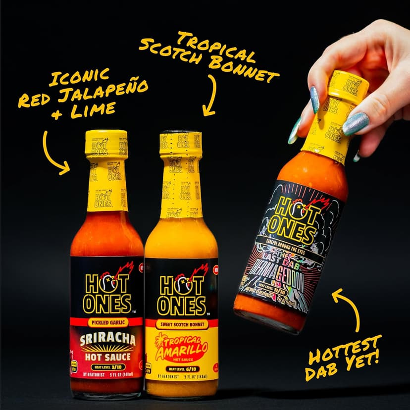 Hot Ones Hot Sauce Challenge - Season 30 - Hot Sauces Gift Sets - Variety Pack - Made with Natural Ingredients - Unique Small Batch Sampler Gift Set - 5 fl oz Bottles (10-Pack) B0GVVYMJKM