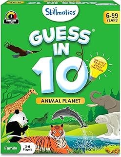 Skillmatics Guess in 10 Animal Planet, Card Game, Perfect for Boys, Girls, Kids, Teens, Adults Who Love Animals, Trivia Games, Travel Games, Screen-Free Fun, Gifts for Ages 6, 7, 8, 9, 10, and Up