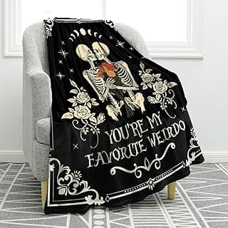 Jekeno Skull Blanket Gifts for Women Men, Rose Skull Throw Blankets Birthday Gifts for Boyfriend Girlfriend Wife Husband Couple, Valentine's Wedding Anniversary Day Gifts Ideas for Him Her
