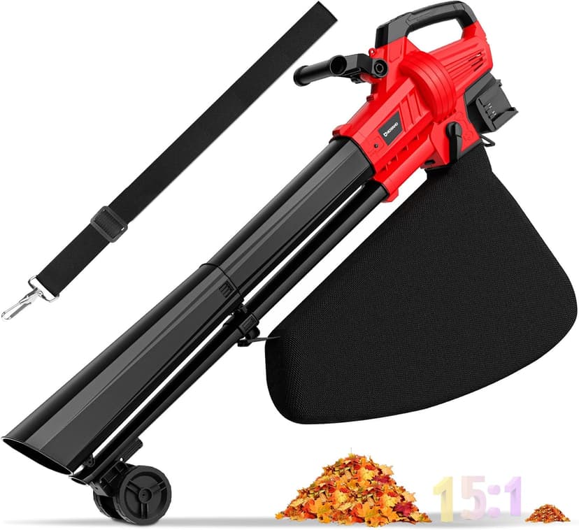 3-in-1 Leaf Vacuum Cordless with Bag Compatible for Milwaukee 18V Battery, Electric Leaf Mulcher & Leaf Vacuum with Bag 40L, Cordless Leaf Blowers for Lawn Care, 5 Speeds, Turbo Mode(Not Battery)