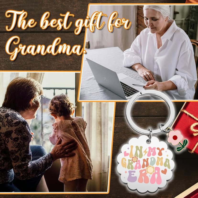 New Grandma Gifts First Time Grandma Gift for Grandmas Keychain Best Grandmas Gift Ideas Grandmother Keepsake Jewelry Gifts for New Baby Christmas Birthday Present for Her