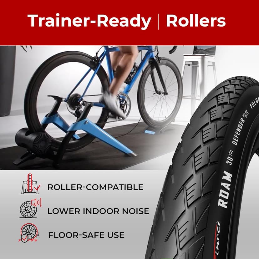 Fincci Pair 700x35c Tire Foldable 37-622 with 1mm Antipuncture Protection for Cycle Road Mountain MTB Hybrid Touring Electric Bike Bicycle with 700 x 35c Tires - Pack of 2