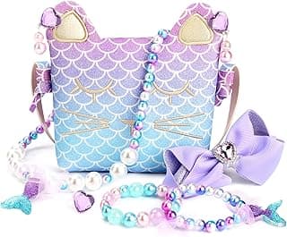 mibasies Purse for Little Girls Dress Up Jewelry Pretend Play Kids Accessories Mermaid Gifts B088M291YT