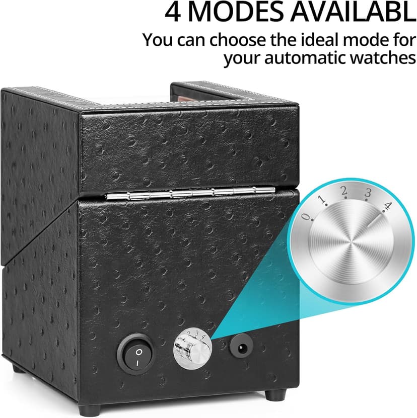 TRIPLE TREE Single Watch Winder for Automatic Watches, with Super Quiet Japanese Motor, 4 Rotation Mode Setting, Flexible Plush Pillow Fit Lady and Man Watches