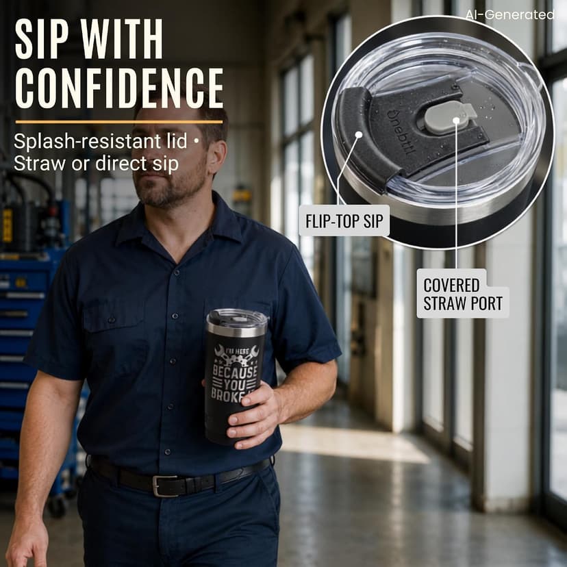 Maintenance man gift with a funny laser-engraved 20oz tumbler, hot/cold insulation, splash-proof lid, and gift-ready box Onebttl Maintenance Man Gifts for Men, 20oz Stainless Steel Coffee Tumbler B0C6XBJ6T8