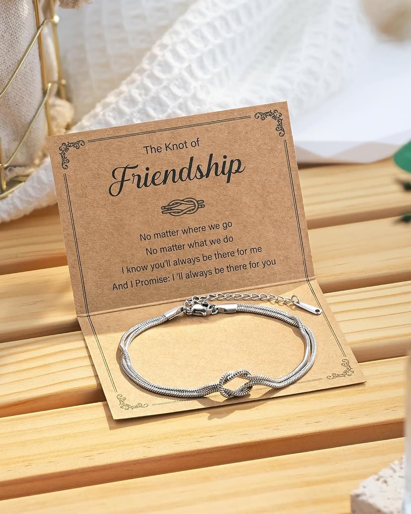 Friend Christmas Birthday Galentines Mothers Day Valentines Jewelry Friendship Gifts for Women Bff Bestie Tarsus Love Knot Friendship Bracelets, Best Friend Jewelry Gifts for Women B0DJSCL84N