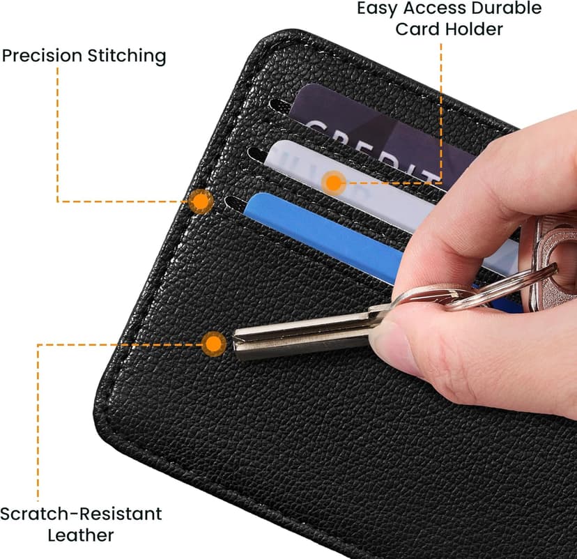 Mayski Credit Card Holder for Women Minimalist Wallet, RFID Blocking Wallets Card Cases, Small Wallets with ID Window for Women Men, Black