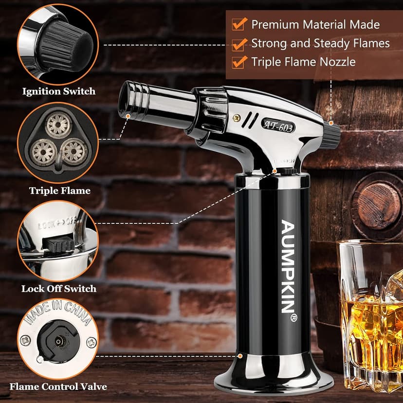 Cocktail Smoker Kit with Torch – 6 Flavors Wood Chips – Bourbon, Whiskey Smoker Infuser Kit, Old Fashioned Drink Smoker Kit, Birthday Bourbon Whiskey Gifts for Men, Dad, Husband (Without Butane) B0BX5YMDDL
