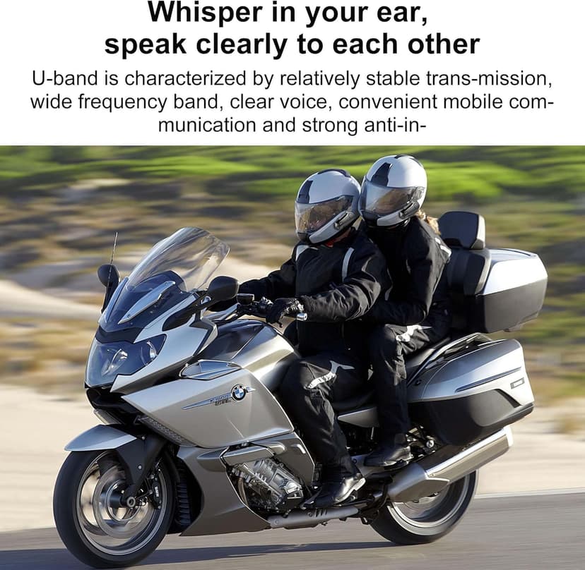 Motorcycle Bluetooth Headset Wireless Helmet 2-Way 400M Intercom Headphone with CVC Noise Cancellation Stereo Music IPX6 Waterproof for Half/Open Face Helmet 2 Pack