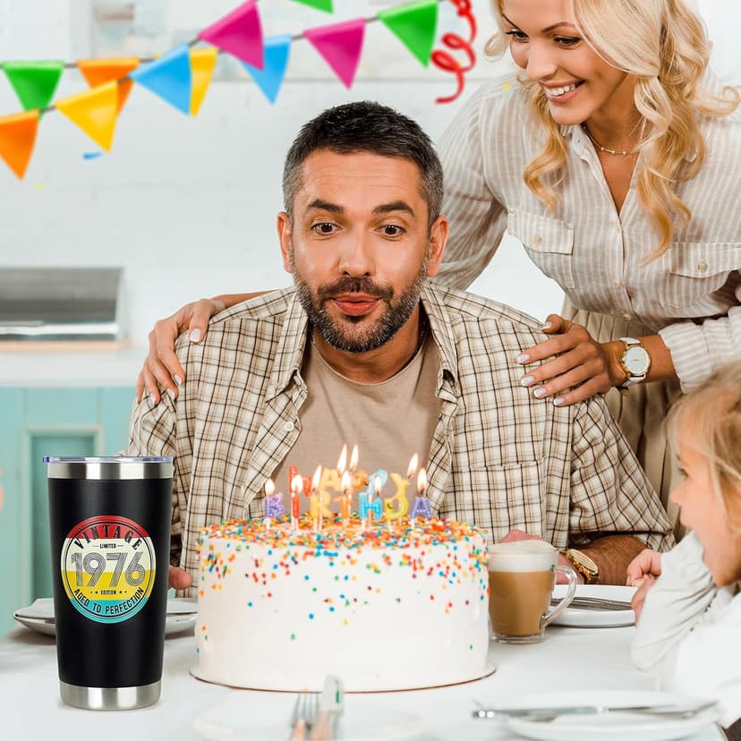 50th Birthday Gifts for Women Men - 1975 50th Birthday Decorations Gifts Ideas for Her Him - 50 Year Old Birthday Gift for Men Women Turning 50 Gift Ideas - 20oz Stainless Steel Tumbler