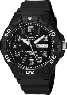 Casio MRW200H Series | Men's Analog Watch | Sporty Design | 100 Meter Water Resistance | Date Display | Rotary Bezel | Regular Time Keeping (HR, Min, SEC, PM, Date, Day) | 3 Year Battery