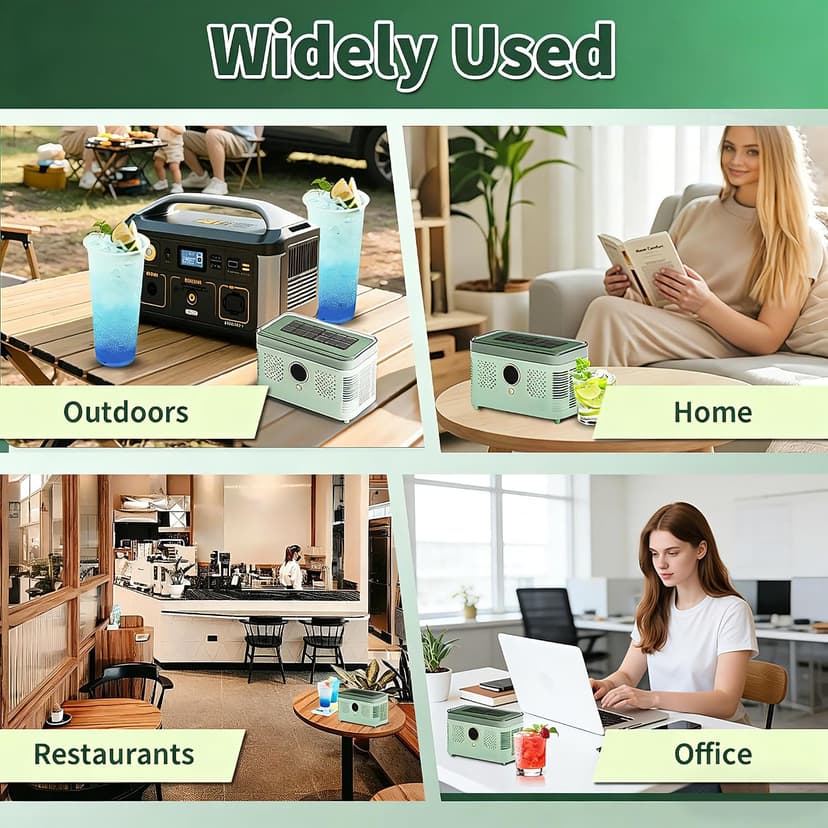 Portable Ice Maker, Fast Ice Making, Quiet, Energy-Efficient, with Ice-Cubes Detachment Rack and Removable Top Cover, Ice Makers Countertop for Home, Office, Parties, Camping, Travel
