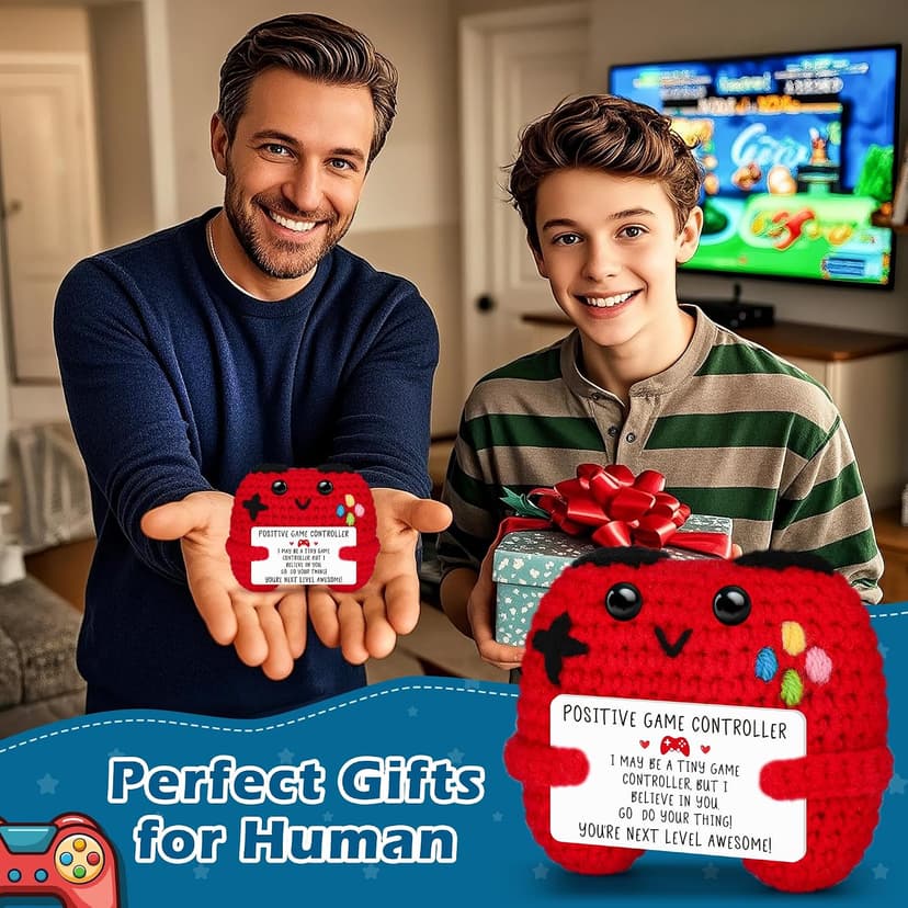 Gamer Gifts for Teen Boy, Positive Crochet Controller Gifts for Son Boyfriend Birthday, Gamer Gift for Teenage Boy, Boy Room Decor, Gaming Accessories for Kids Christmas B0F6YF4TJS