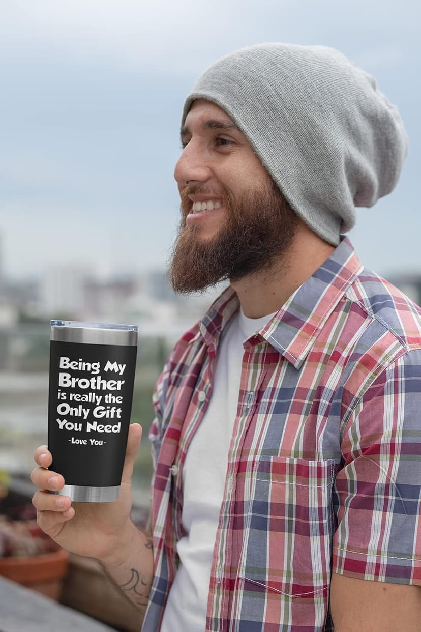 NewEleven Gift For Brother From Sister, Bro - Best Birthday Gift For Big, Little Brother, Siblings, Brothers In Law - Funny Gag Gifts For Men - 20 Oz Tumbler