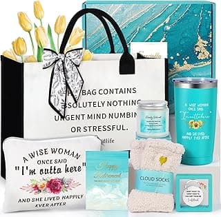 Retirement Gift for Woman, 2025 Happy teacher Appreciation Gift, Funny Retired Gifts for Women for Retirees Teachers Coworker Nurses Mom Grandma Best Cool Retirement Gifts Ideas with Tote Bag