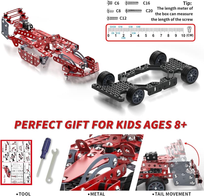 Lucky Doug Building Kit Model Car Set - STEM Project Building Toys for Kids Ages 8-12, Assembly Building Vehicle for Boys 8 9 10 11 Years Old
