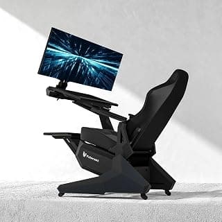 Zero-Gravity Gaming & Office Chair with Dual Monitor Arm, Mobile Reclining Workstation for Home Office and Ergonomic Gaming Setup