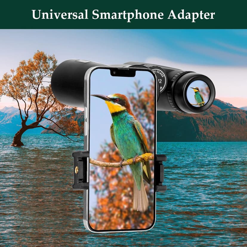 Adorrgon 12x42 HD Binoculars for Adults High Powered with Phone Adapter, Tripod and Tripod Adapter - Large View Binoculars with Clear Low Light Vision - Binocular for Bird Watching Cruise Travel