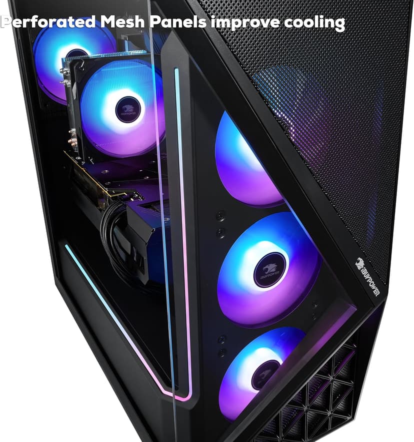 iBUYPOWER Slate Gaming PC Desktop Intel Core Ultra 7 265F CPU, NVIDIA GeForce RTX 5060 8GB GPU, 32GB DDR5 RGB 5200MHz RAM, 1TB NVMe SSD, Windows 11 Home, Computer w/Keyboard and Mouse - SBI7N5603