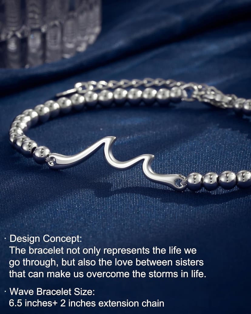Tarsus Sister Gifts, The Waves of Life We've Through Together, Big & Little Sister Gift, For Birthday & Christmas & Mothers Day