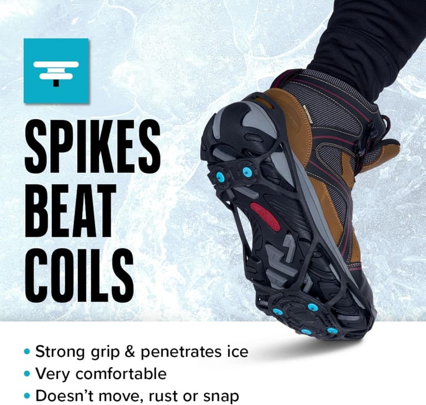 Due North Everyday G3 Ice Cleats for Shoes & Boots - Traction Spikes for Men & Women to Improve Grip on Snow & Ice