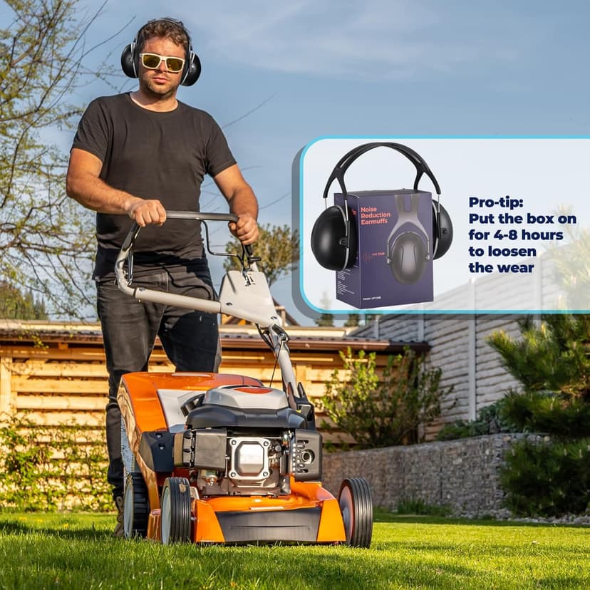 SNR 35dB High Noise Cancelling Ear Muffs, Ear Protection for Mowing, Adult Noise Cancelling Headphones for Autism, Hearing Protection Ear Muffs for Noise, Noise Reduction Earmuffs for Shooting,Mowing