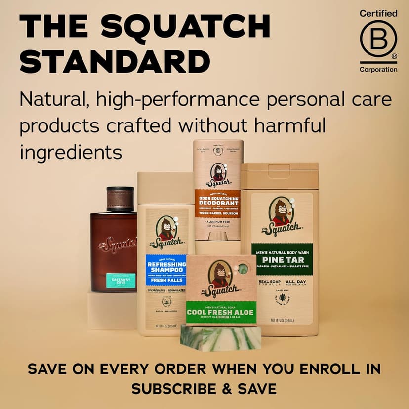 Cleansing Cold Process Soap with Natural Oils, Gifts for Men (Sandalwood Summit) Dr. Squatch Natural Men’s Bar Soap, Body Soap Bar (5oz, 3-Pack) B0F8RFB9RJ