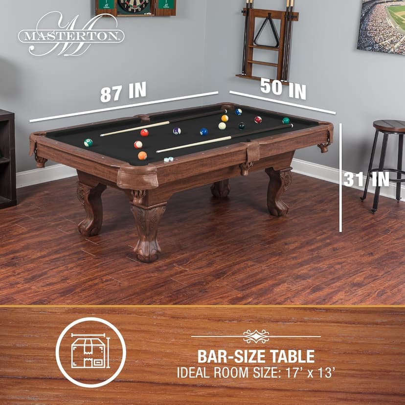 EastPoint Sports Masterton 2.0 Billiard Bar-Size Pool Table 87 Inch - Perfect for Family Game Room