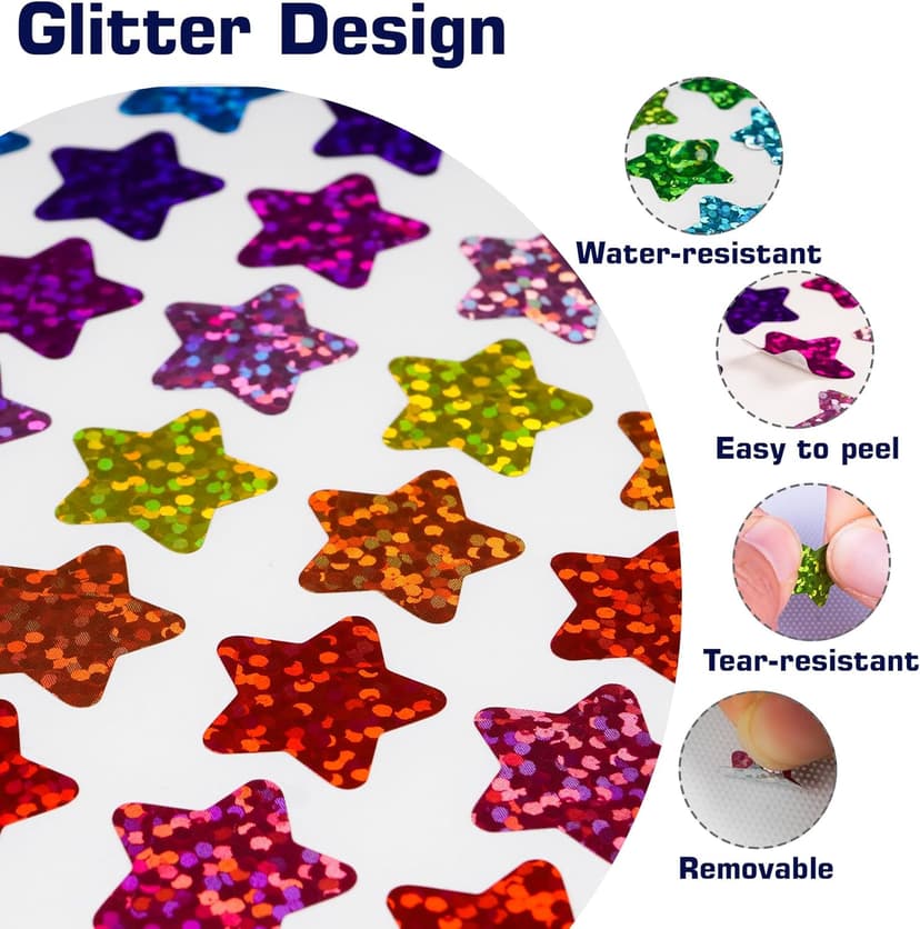 2340 Pack Holographic Star Stickers for Kids Reward，0.6“ Sparkly Small Star,Behavior Chart, School Classroom Student Teacher Supplies