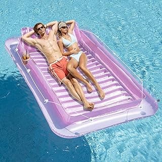 Inflatable Pool Floats Lounger for Adults, Blow Up Tanning Pool Raft Sun Tan Tub with Inflatable Pillow for Family Outdoor, Garden, Backyard Summer Water Party (14+ Year Old)